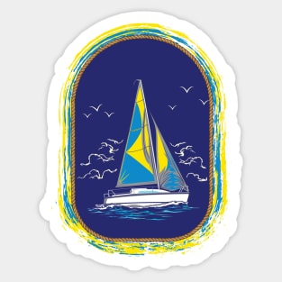 Captain Sailing into the Mystic Sticker